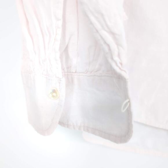 Free People Pink Shimmers And Stripe Slouchy Button Up Shirt Women's Size M -GUC - Picture 7 of 14